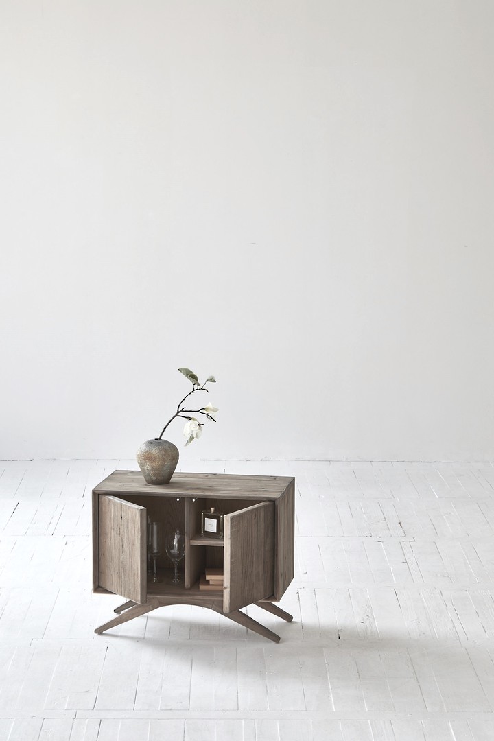 SANTOS BEDSIDE TABLE RECYCLED ELM & PINE image 1